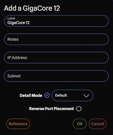 Add Gear dialog screenshot