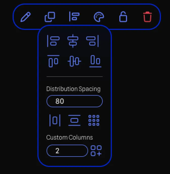 Alignment with toolbar