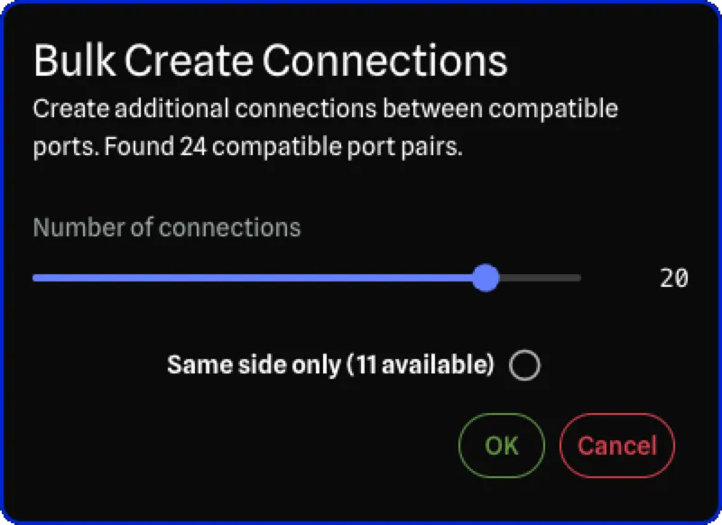 Bulk Create Connections dialog