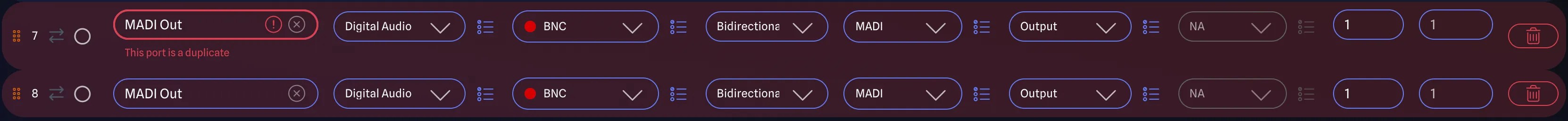 Duplicate Port Warning