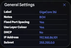 General Settings Pane