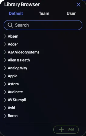 Library Browser in Draw Page