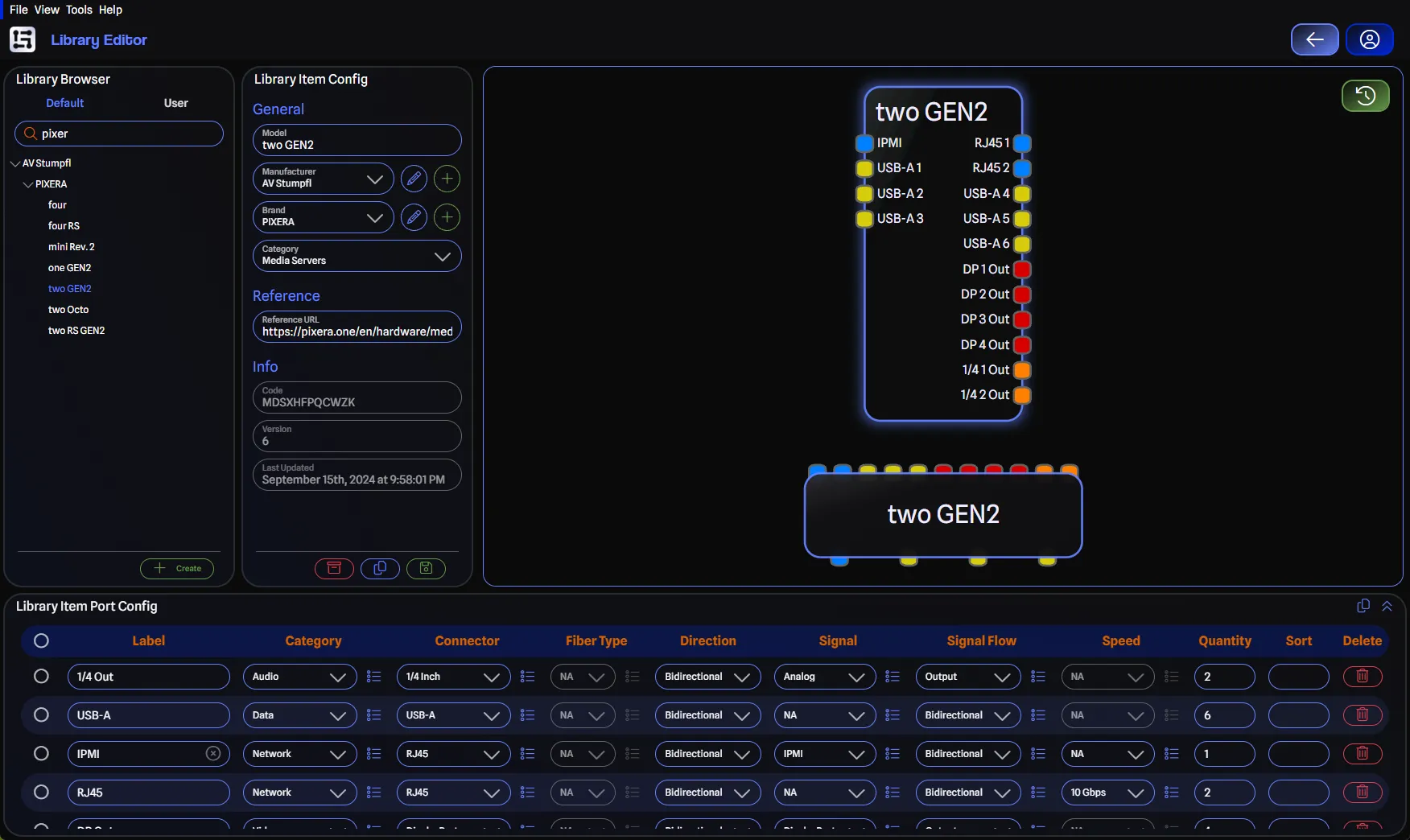 Library Editor Screenshot