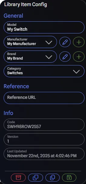 Library Item Config Pane