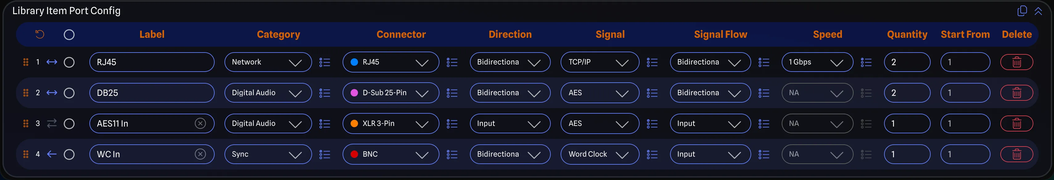 Library Item Port Config Pane