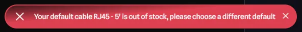 Out of stock error