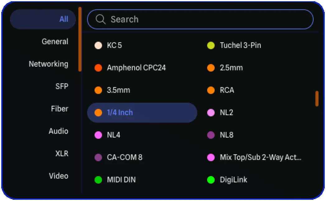 Categorized Selector Menu
